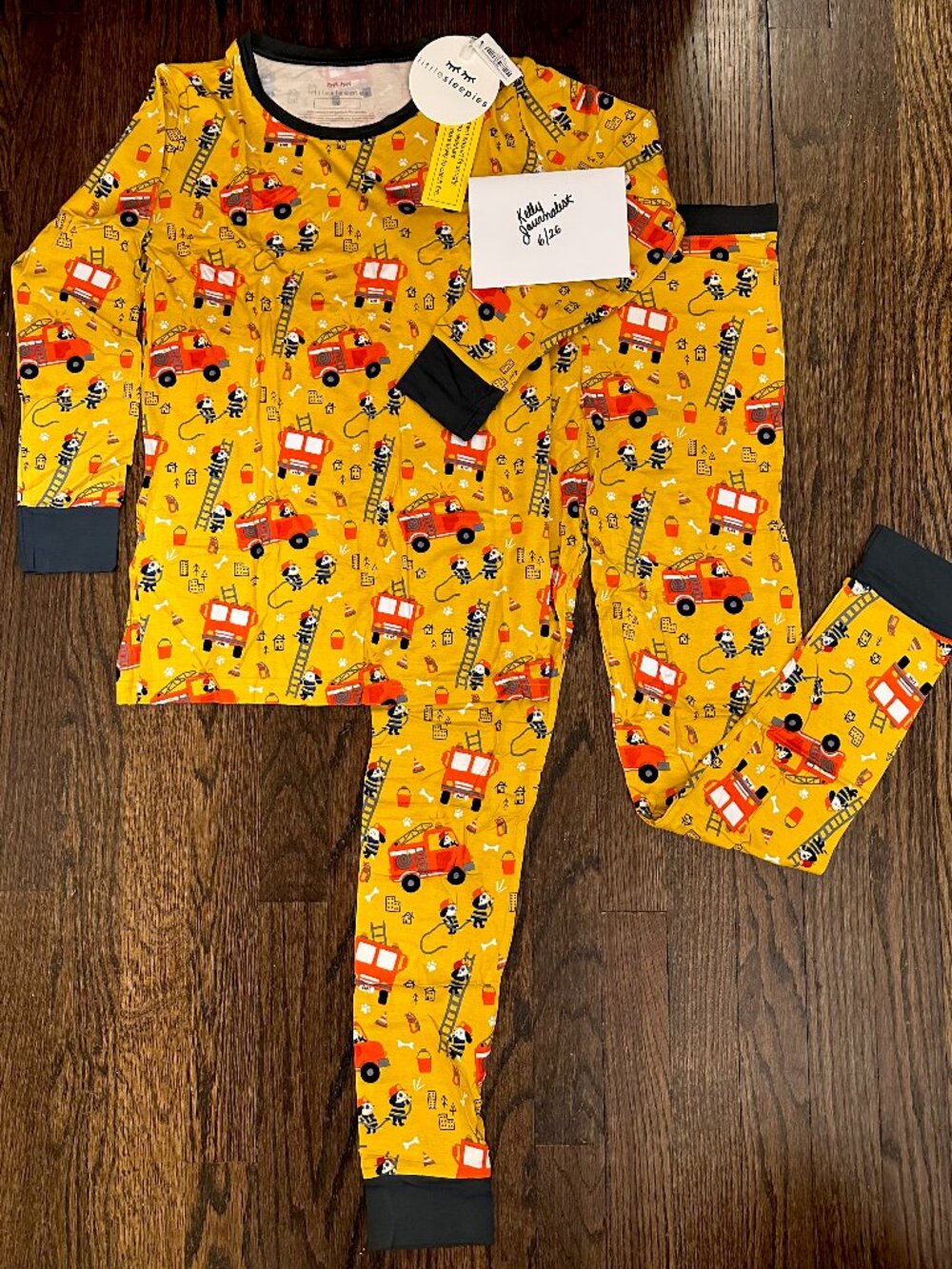NWT - 16 Little Sleepies Fire Truck Pups LS Pants Pajamas PJ Set